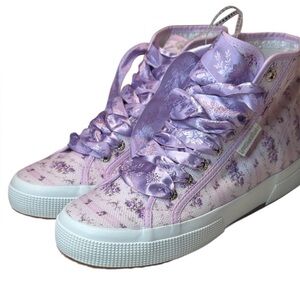 Superga x LoveShackFancy NWT - 2795
Floral Satin Ribbon Hightop - Ripe Grapevine